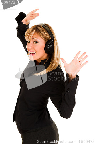 Image of woman listening music