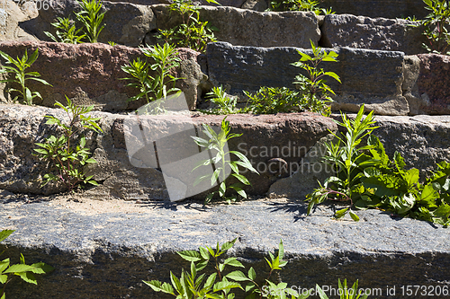 Image of old stone crumbling staircase