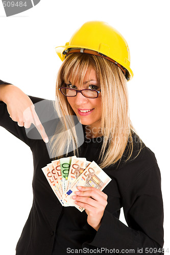 Image of A businesswoman with earnings