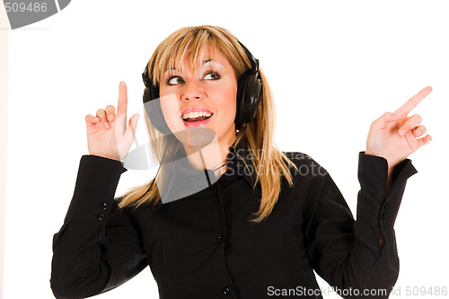 Image of woman listening music