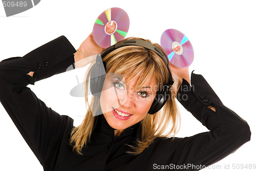 Image of woman listening music