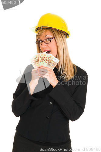 Image of A businesswoman with earnings