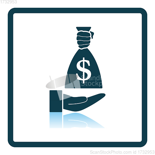 Image of Hand Holding The Money Bag Icon