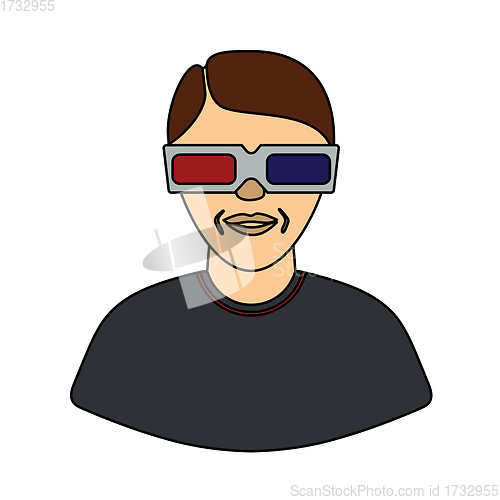 Image of Man With 3d Glasses Icon