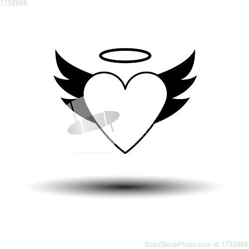 Image of Valentine Heart With Wings And Halo Icon