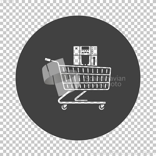 Image of Shopping Cart With Cofee Machine Icon