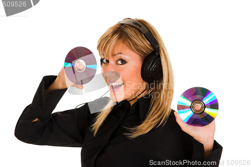 Image of woman listening music