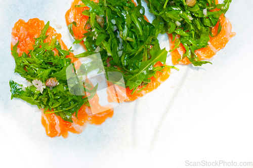 Image of fresh salmon carpaccio