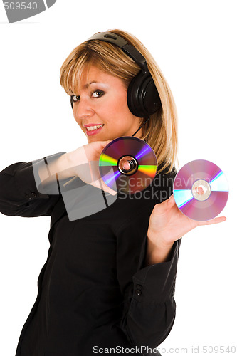 Image of woman listening music