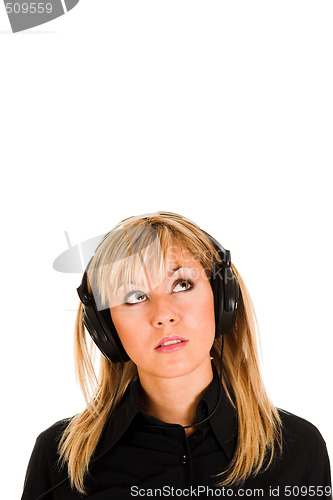 Image of woman listening music