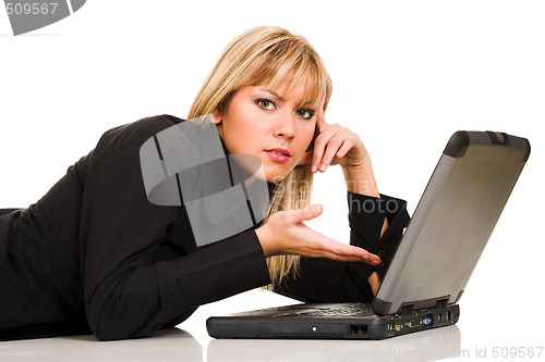 Image of young woman with notebooks