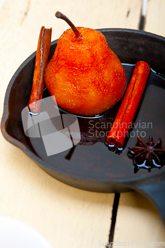 Image of poached pears delicious home made recipe