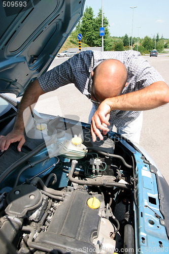 Image of checking the engine of a car