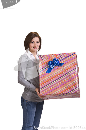 Image of Woman with a gift box