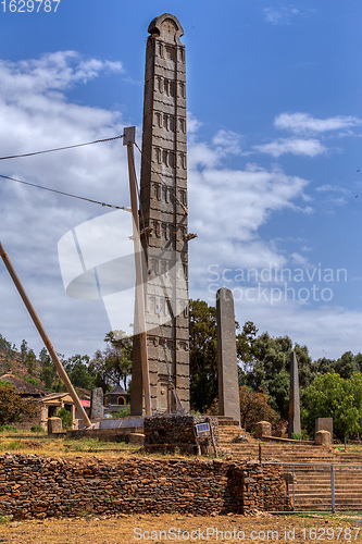Image of Ancient obelisks in city Aksum, Ethiopia