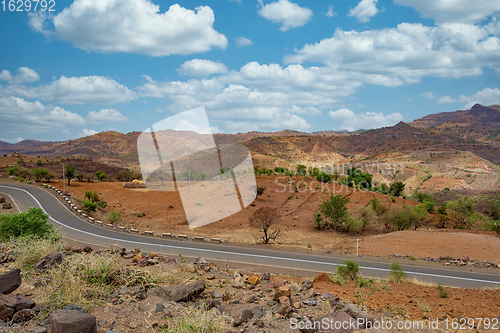 Image of country road through Simien Mountains, Ethiopia