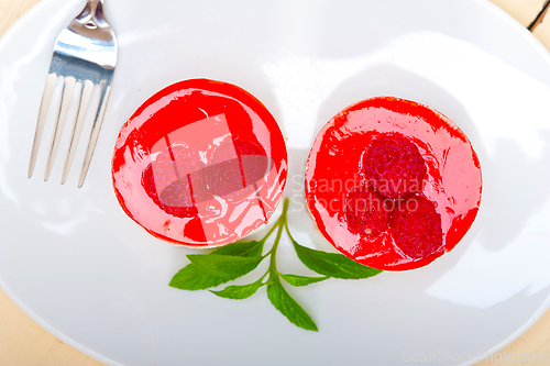 Image of fresh raspberry cake mousse dessert