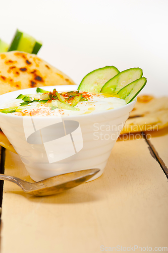 Image of Arab middle east goat yogurt and cucumber salad