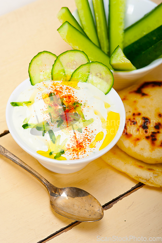 Image of Arab middle east goat yogurt and cucumber salad