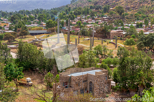 Image of Ancient obelisks in city Aksum, Ethiopia