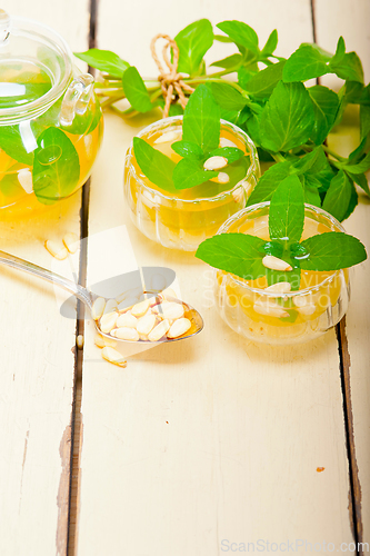 Image of Arab traditional mint and pine nuts tea