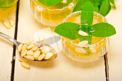 Image of Arab traditional mint and pine nuts tea