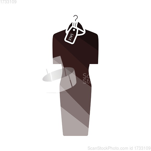 Image of Dress On Hanger With Sale Tag Icon