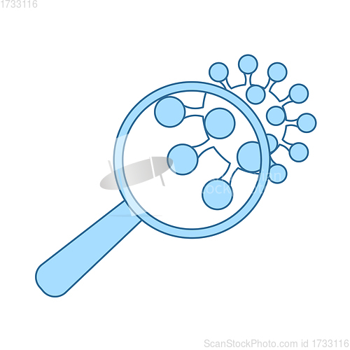 Image of Magnifier Over Coronavirus Molecule Icon