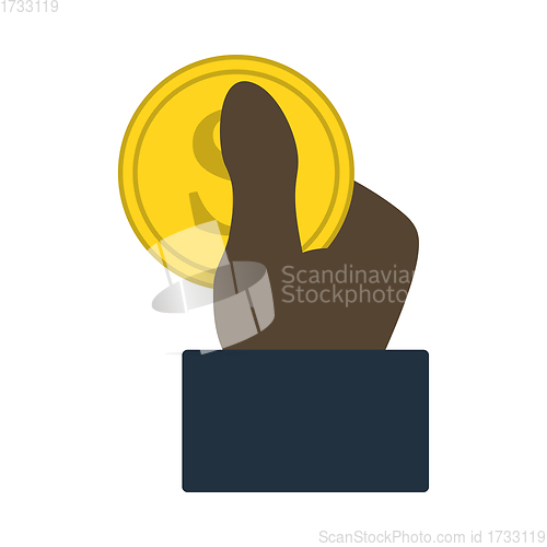 Image of Hand Hold Dollar Coin Icon