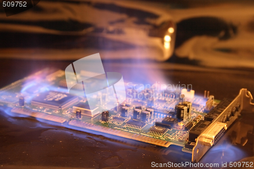 Image of soundcard  in the fire