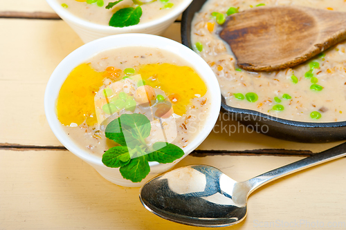 Image of Hearty Middle Eastern Chickpea and Barley Soup