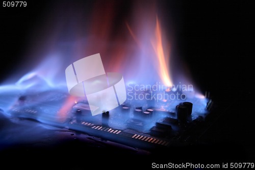 Image of soundcard  in the fire