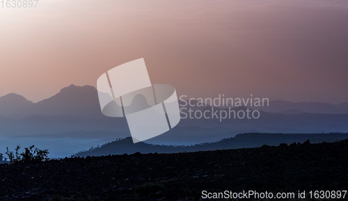 Image of Sunrise landscape Simien mountain Ethiopia