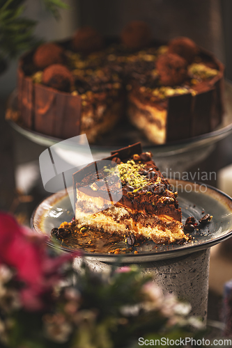 Image of Slice of tiramisu cake