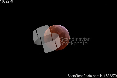 Image of Super moon eclipse. Total lunar eclipse. 21-1-2019