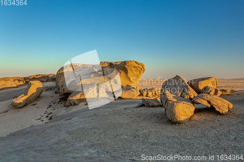 Image of Rock formation in Namib desert in sunset, landscape