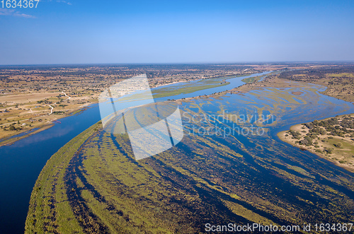 Image of Okavango delta river in north Namibia, Africa