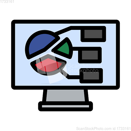 Image of Monitor With Analytics Diagram Icon