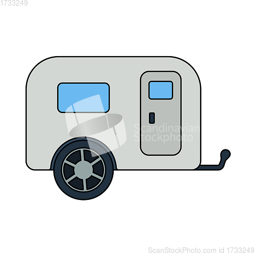 Image of Icon Of Camping Family Caravan Car