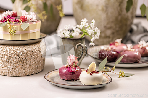 Image of Still life of mousse cakes