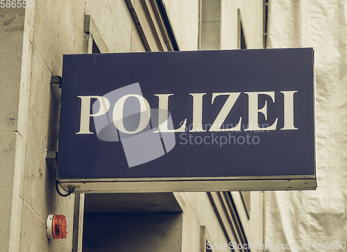 Image of Vintage looking Polizai police sign