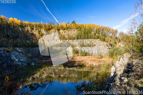 Image of abandoned flooded quarry, Czech republic