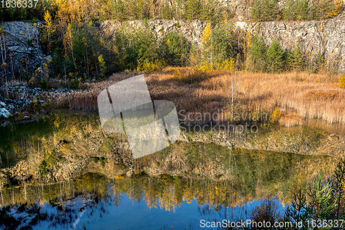 Image of abandoned flooded quarry, Czech republic