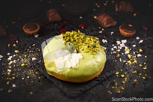 Image of Donut in green glaze