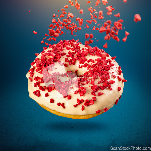 Image of Flying donut with icing