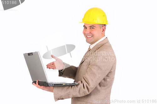 Image of A Businessman with laptop computer 