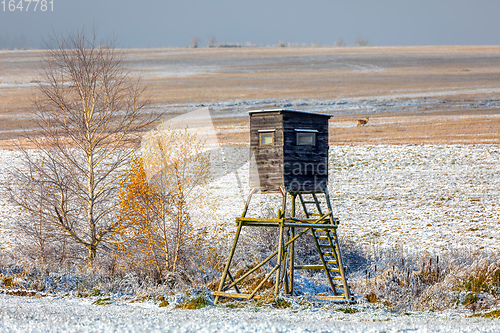 Image of Wooden Hunters High Seat, hunting tower