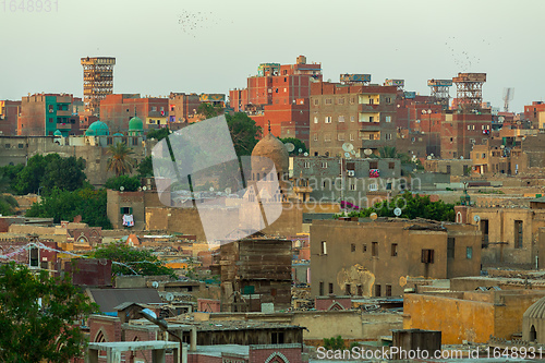 Image of Old town of town Cairo. The City of the Dead, Egypt