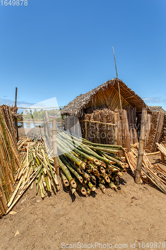 Image of firewood on street marketplace, Maroantsetra Madagascar