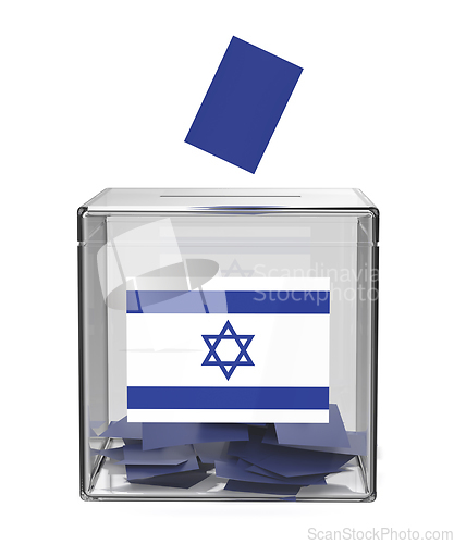Image of Ballot box with the flag of Israel
